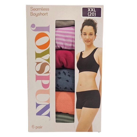Joyspun Women’s Seamless 6-Pack Multi-Color Boyshorts Panties – Size 2XL(20) - Picture 6 of 9